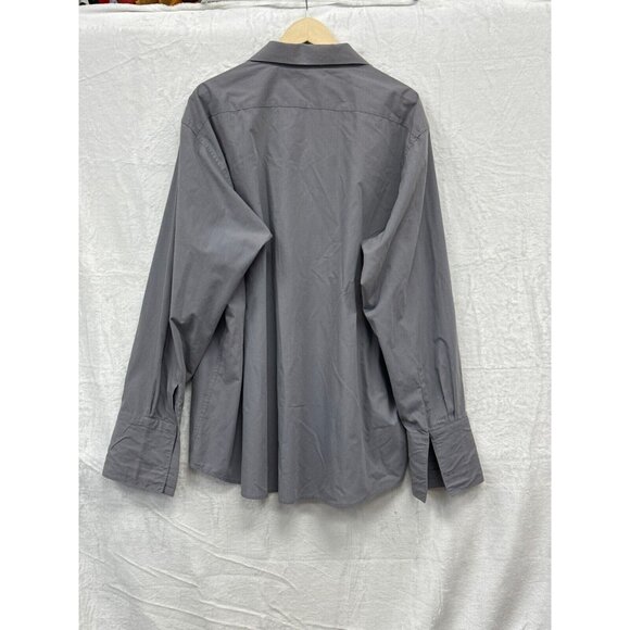 Enrico Garcia Mens Gray Button Up Dress Shirt Size 3XL 19-36/37 Long Sleeve - Picture 2 of 8